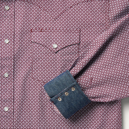 Four Point Geo Print Western Shirt | Stetson Blue