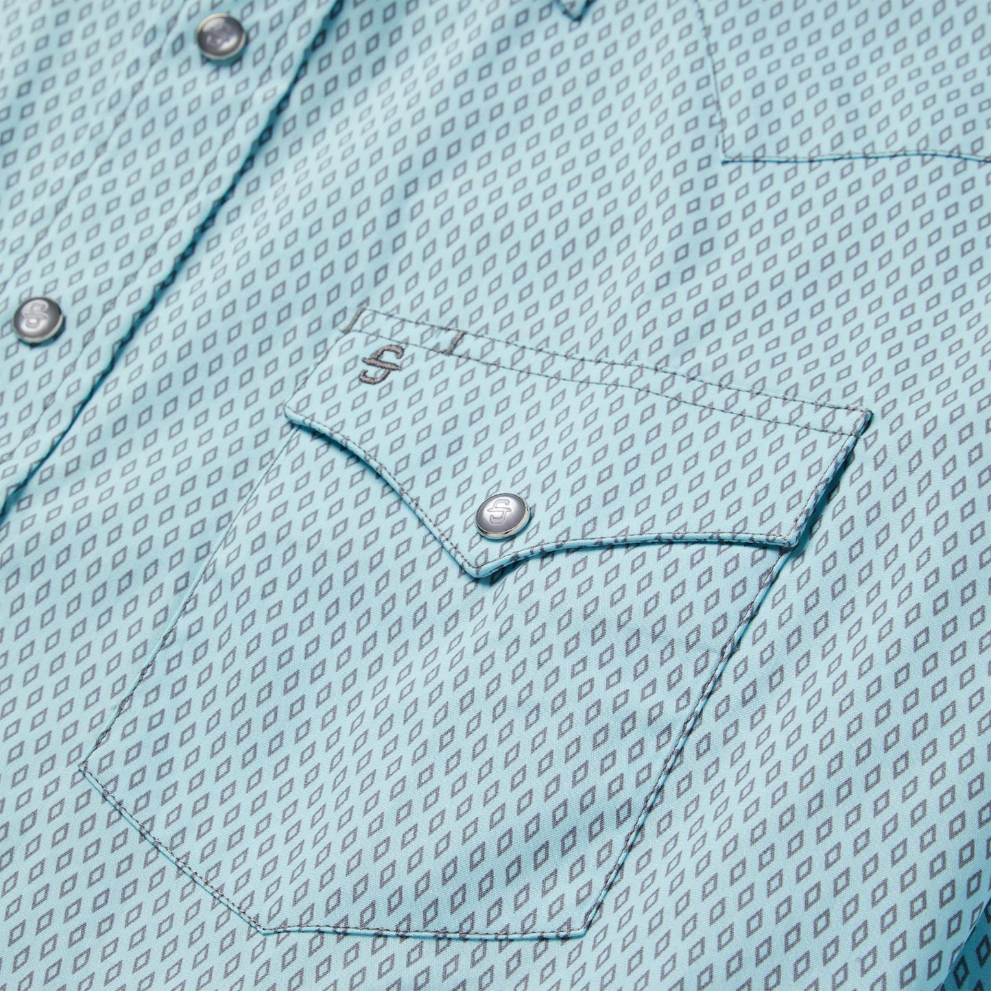 Silver Diamond Neat Print Western Shirt | Stetson Blue