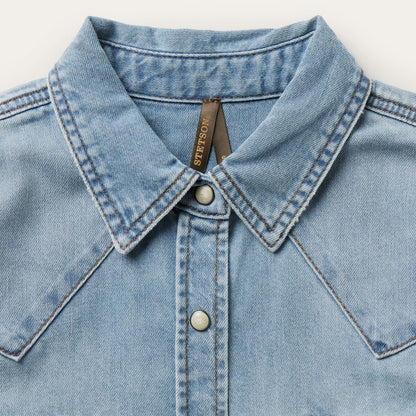 Loose Fit Denim Shirt | Stetson Blue