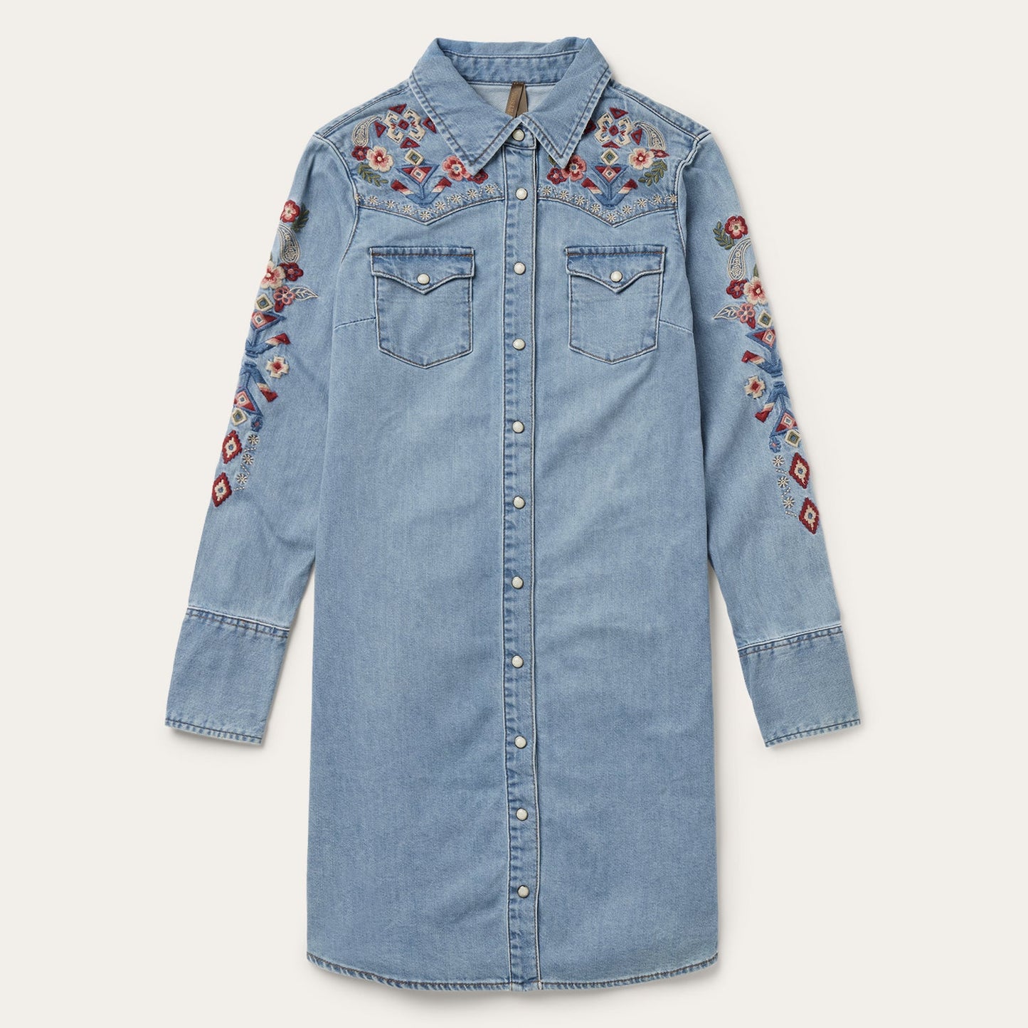 Embroidered Denim Shirt Dress | Stetson Blue