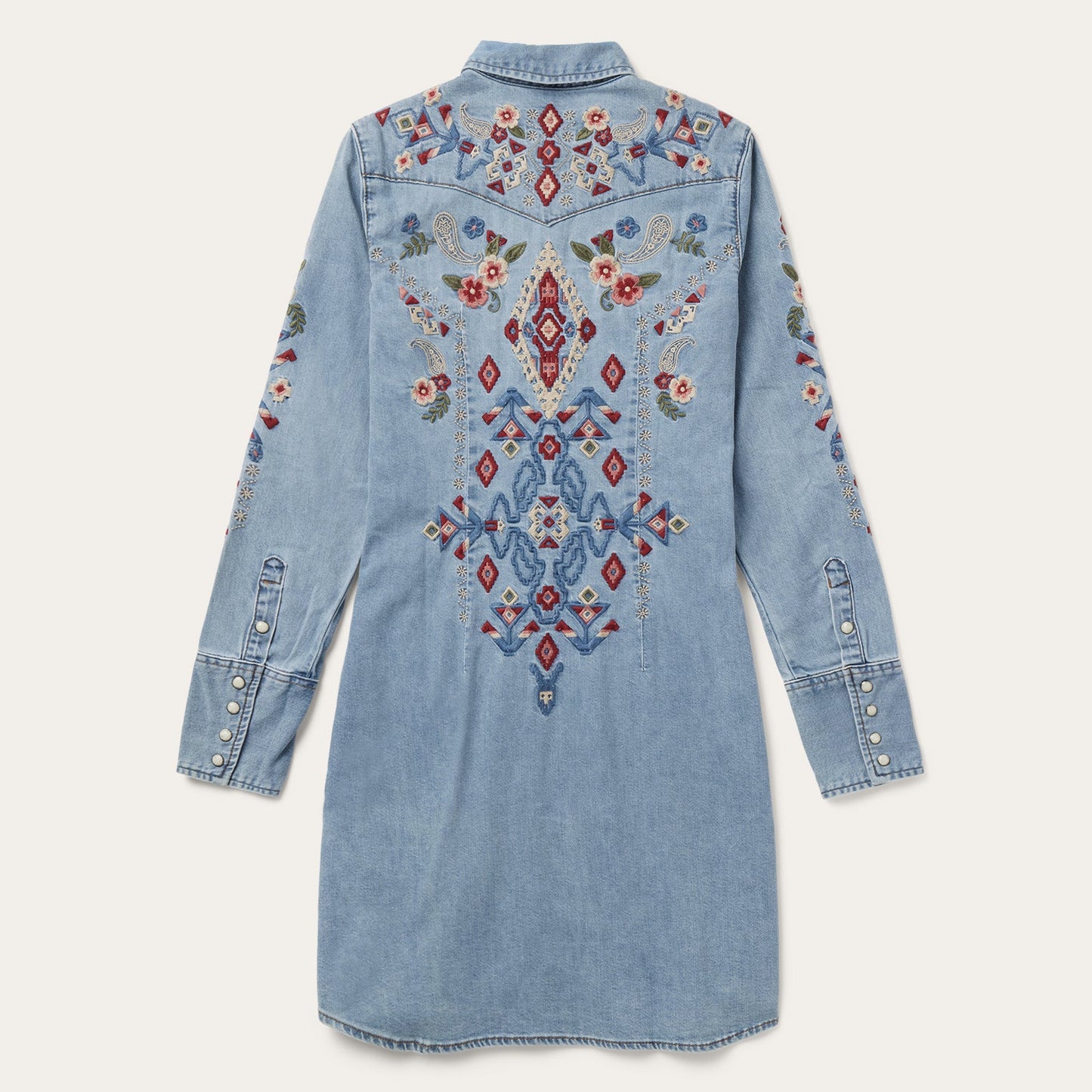 Embroidered Denim Shirt Dress | Stetson Blue
