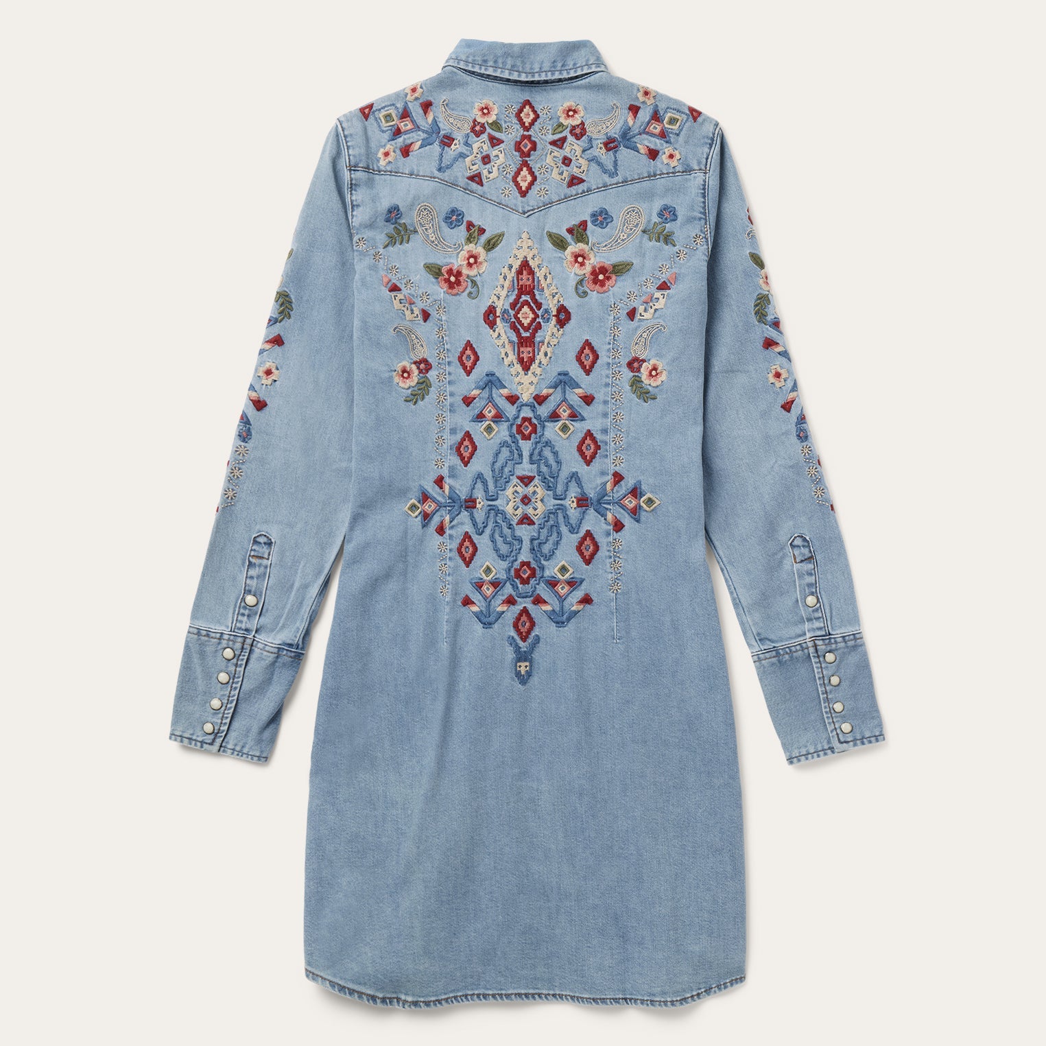 Embroidered Denim Shirt Dress | Stetson Blue