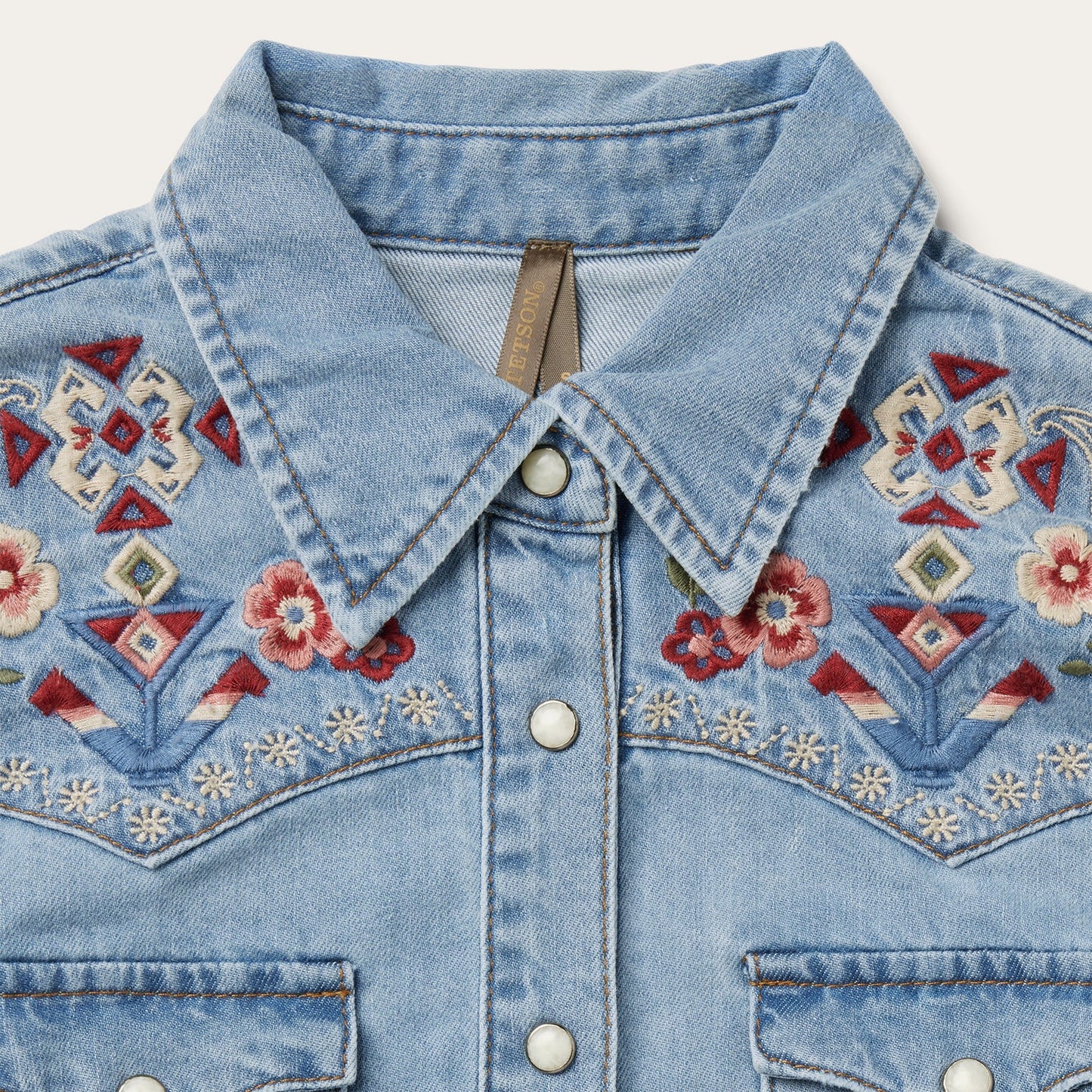 Embroidered Denim Shirt Dress | Stetson Blue