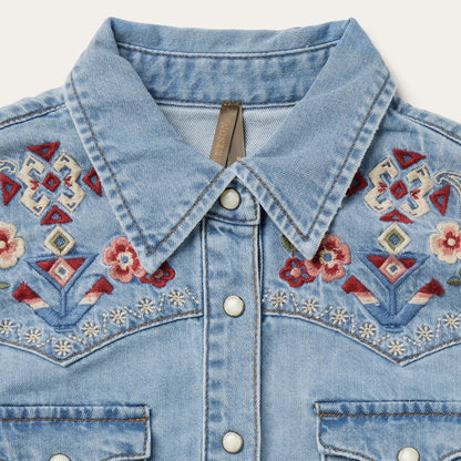 Embroidered Denim Shirt Dress | Stetson Blue
