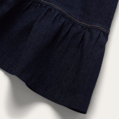 Dark Denim Dress With Contrast Top Stitching | Stetson Blue