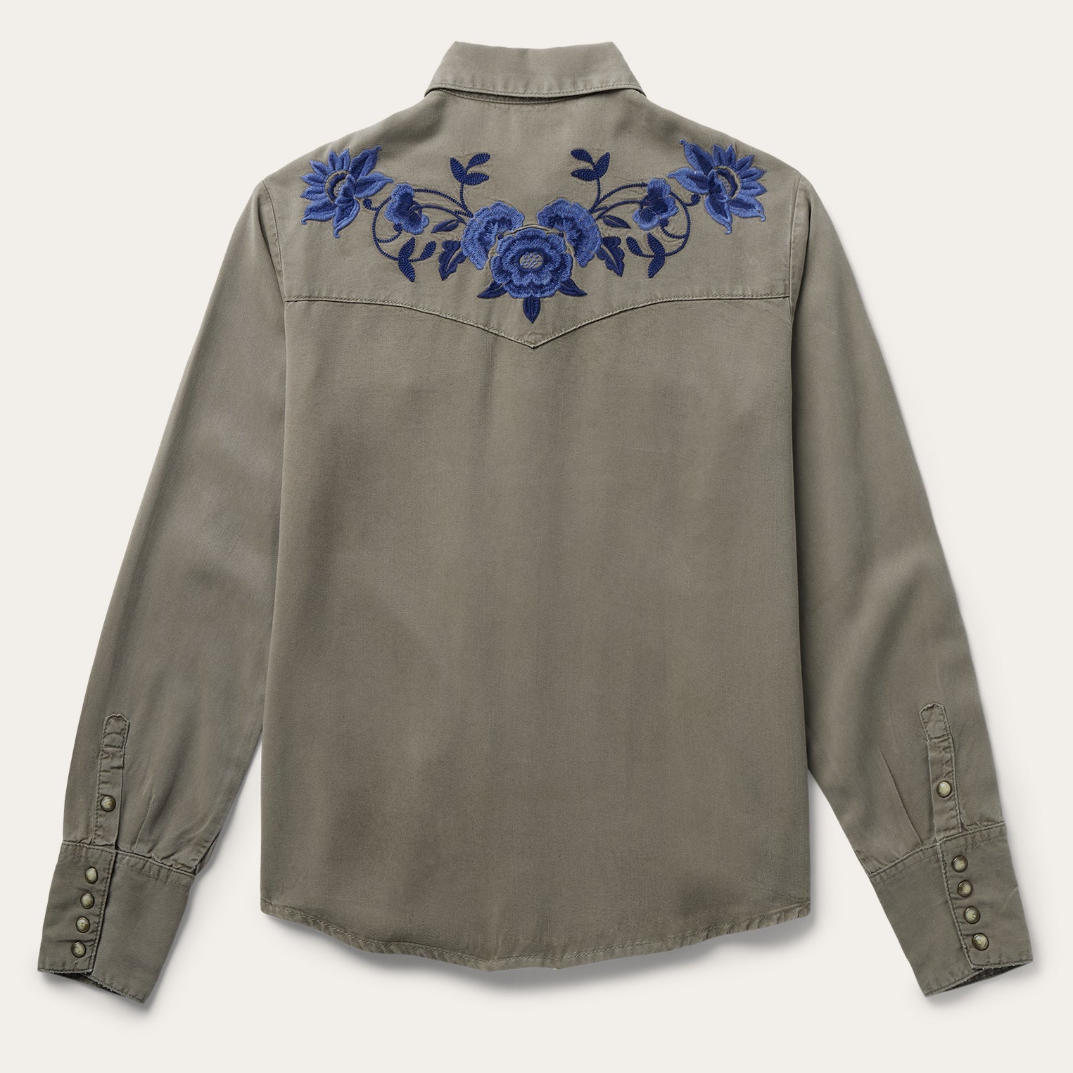 Olive Twill Western Shirt | Stetson Green