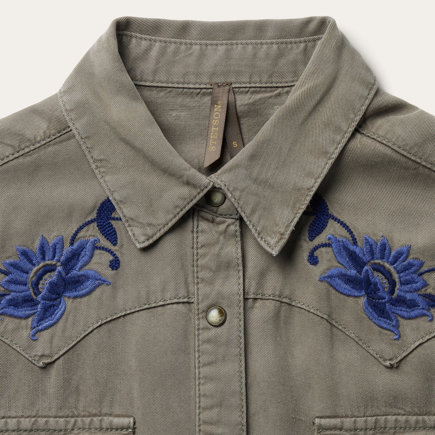 Olive Twill Western Shirt | Stetson Green