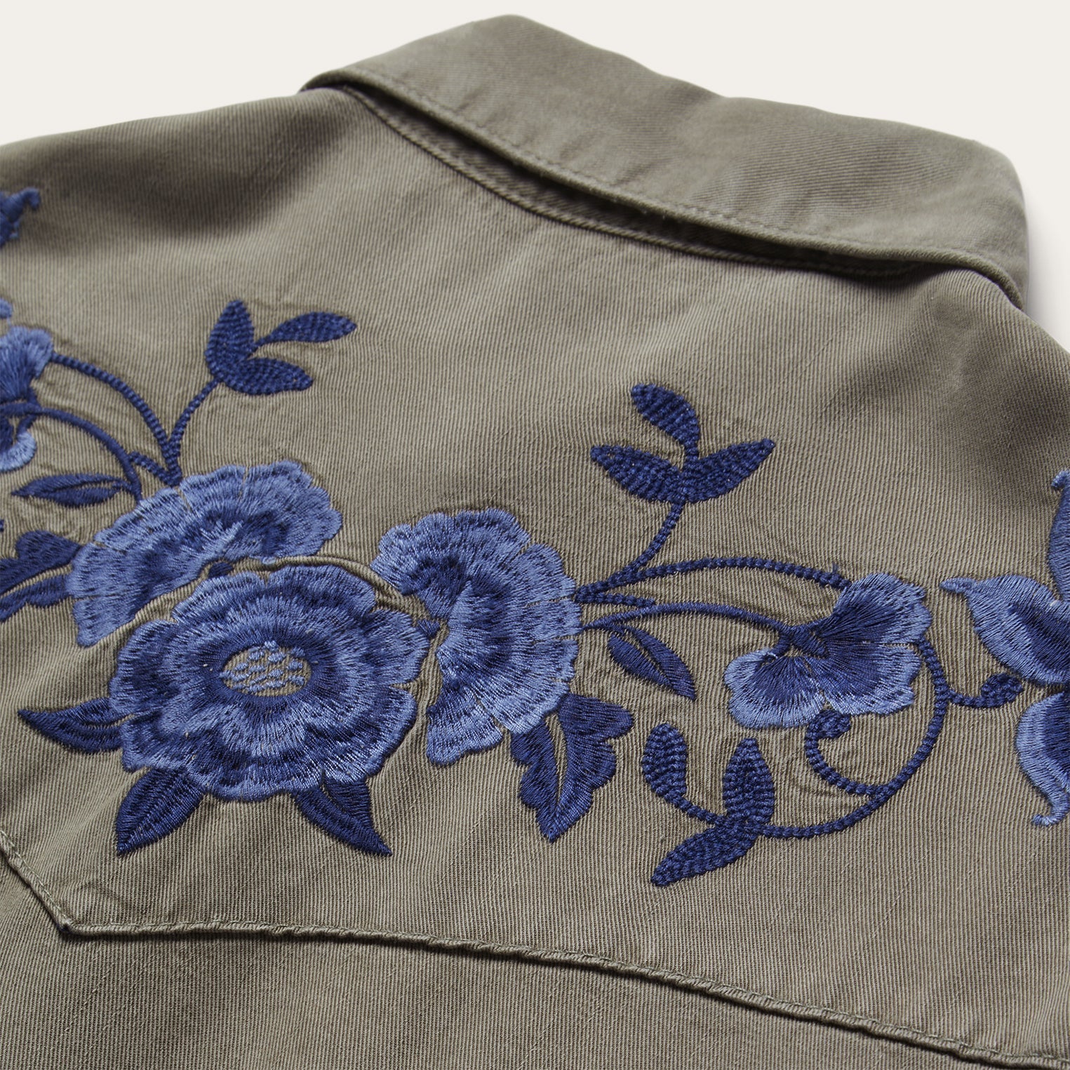 Olive Twill Western Shirt | Stetson Green
