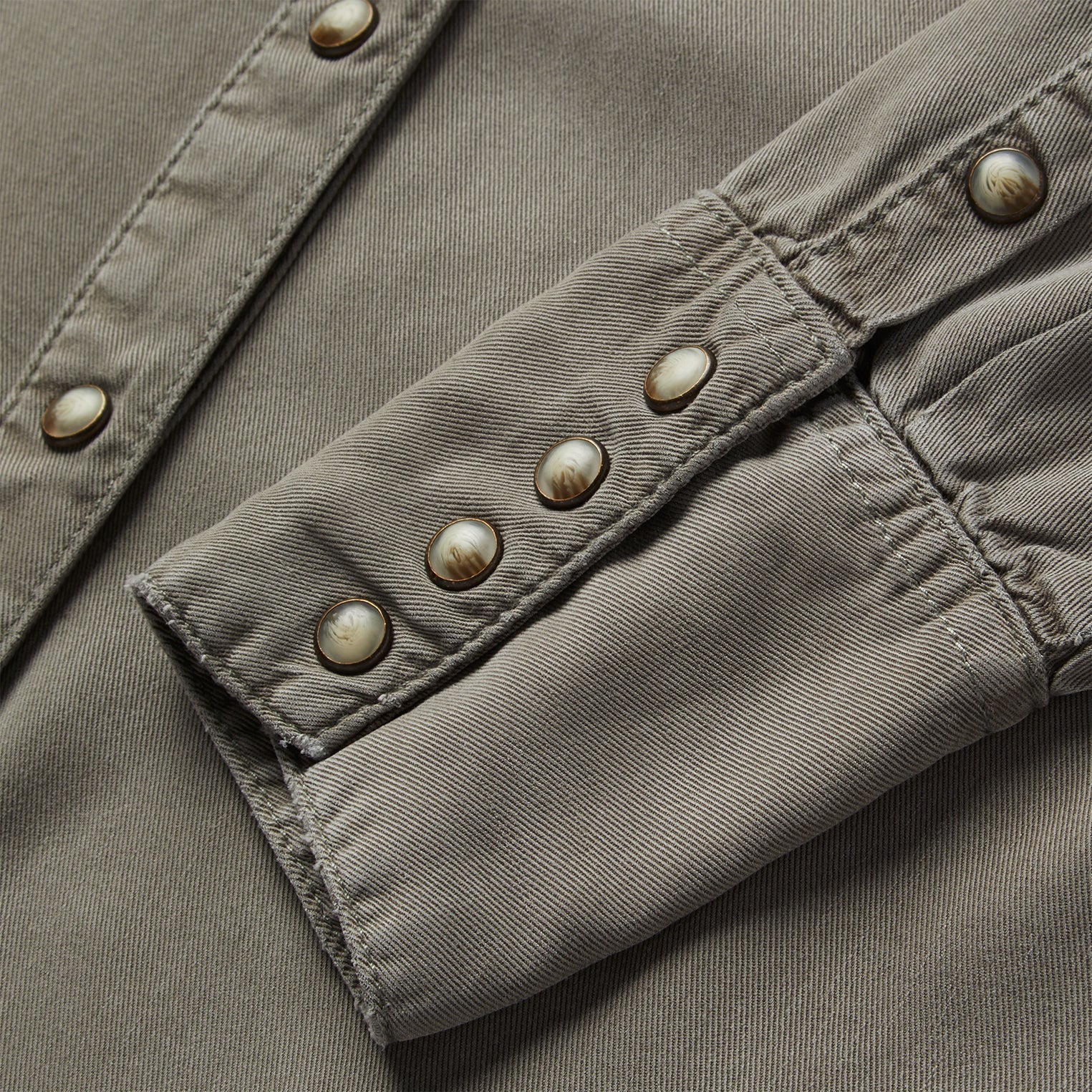 Olive Twill Western Shirt | Stetson Green