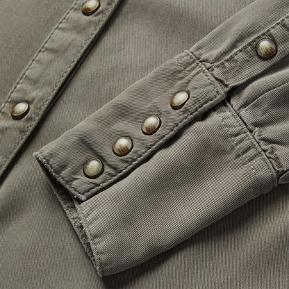 Olive Twill Western Shirt | Stetson Green