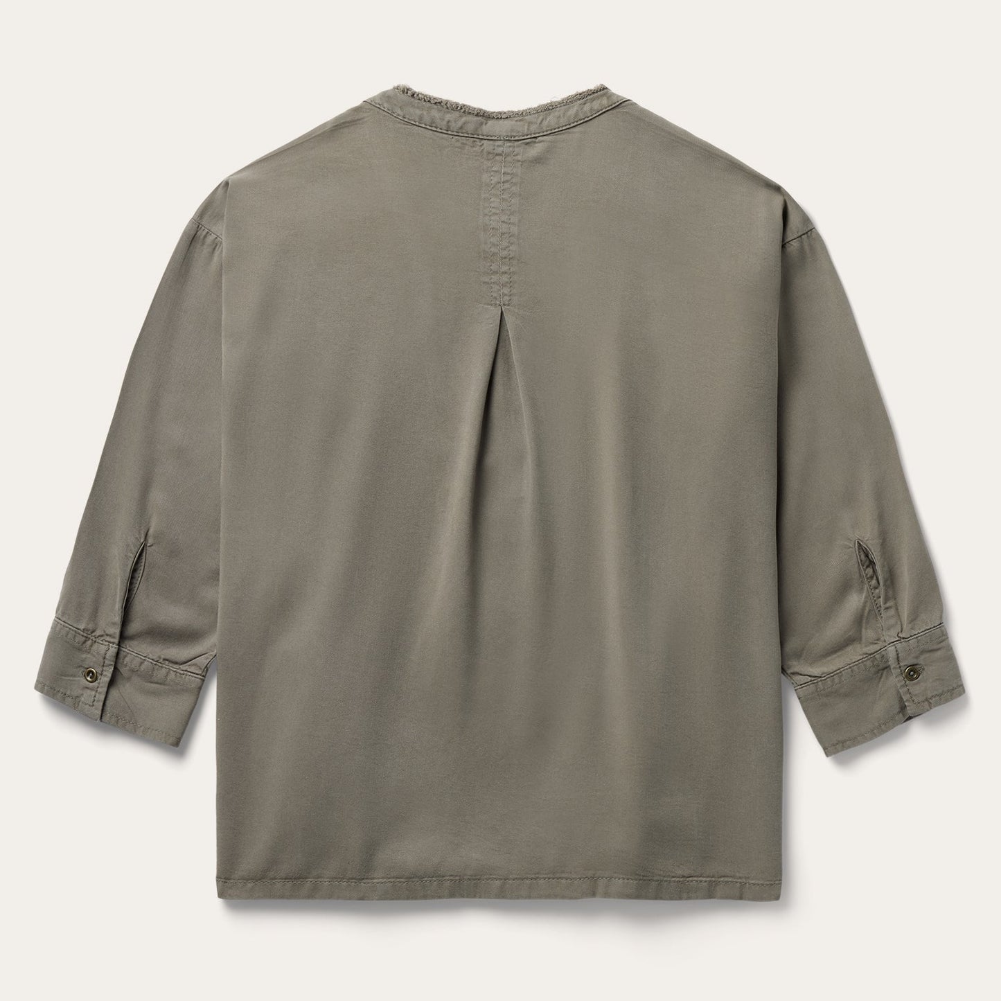 Olive Twill Peasant Blouse | Stetson Green