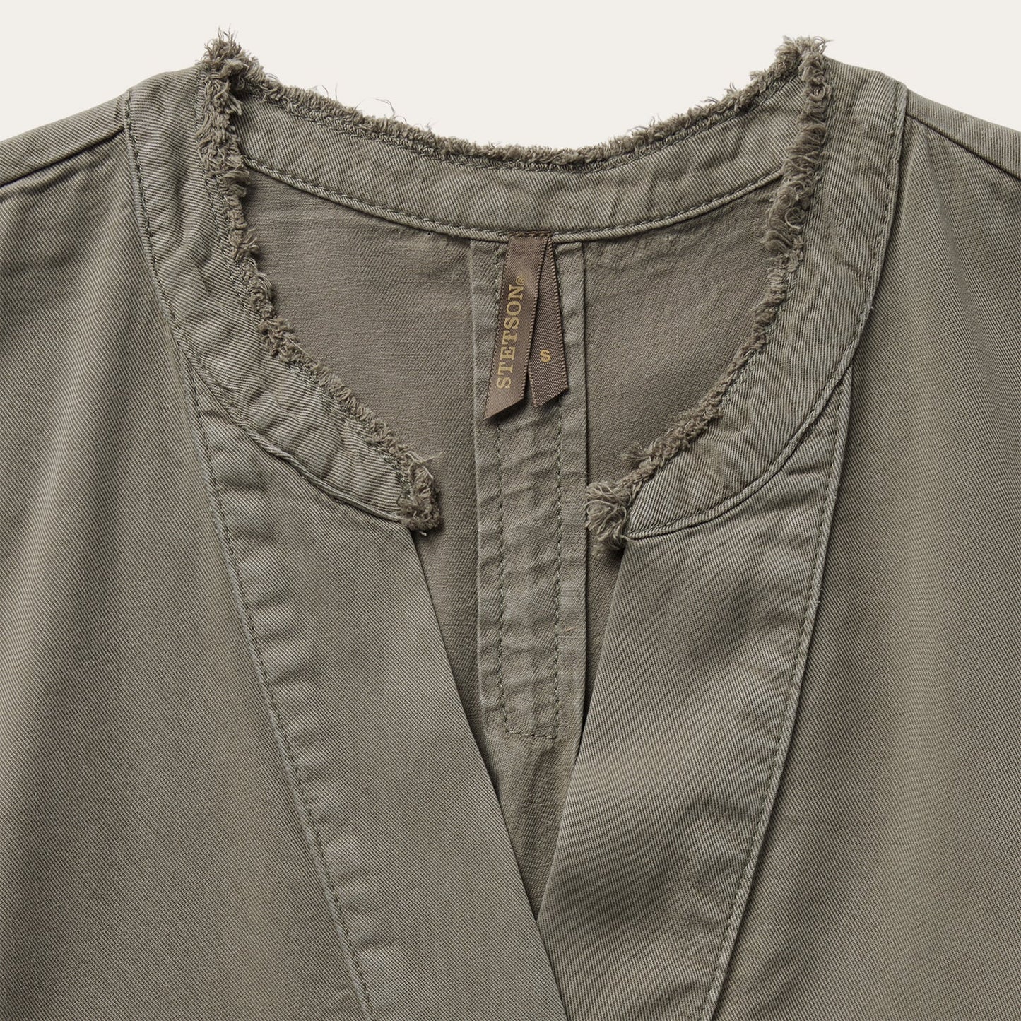 Olive Twill Peasant Blouse | Stetson Green