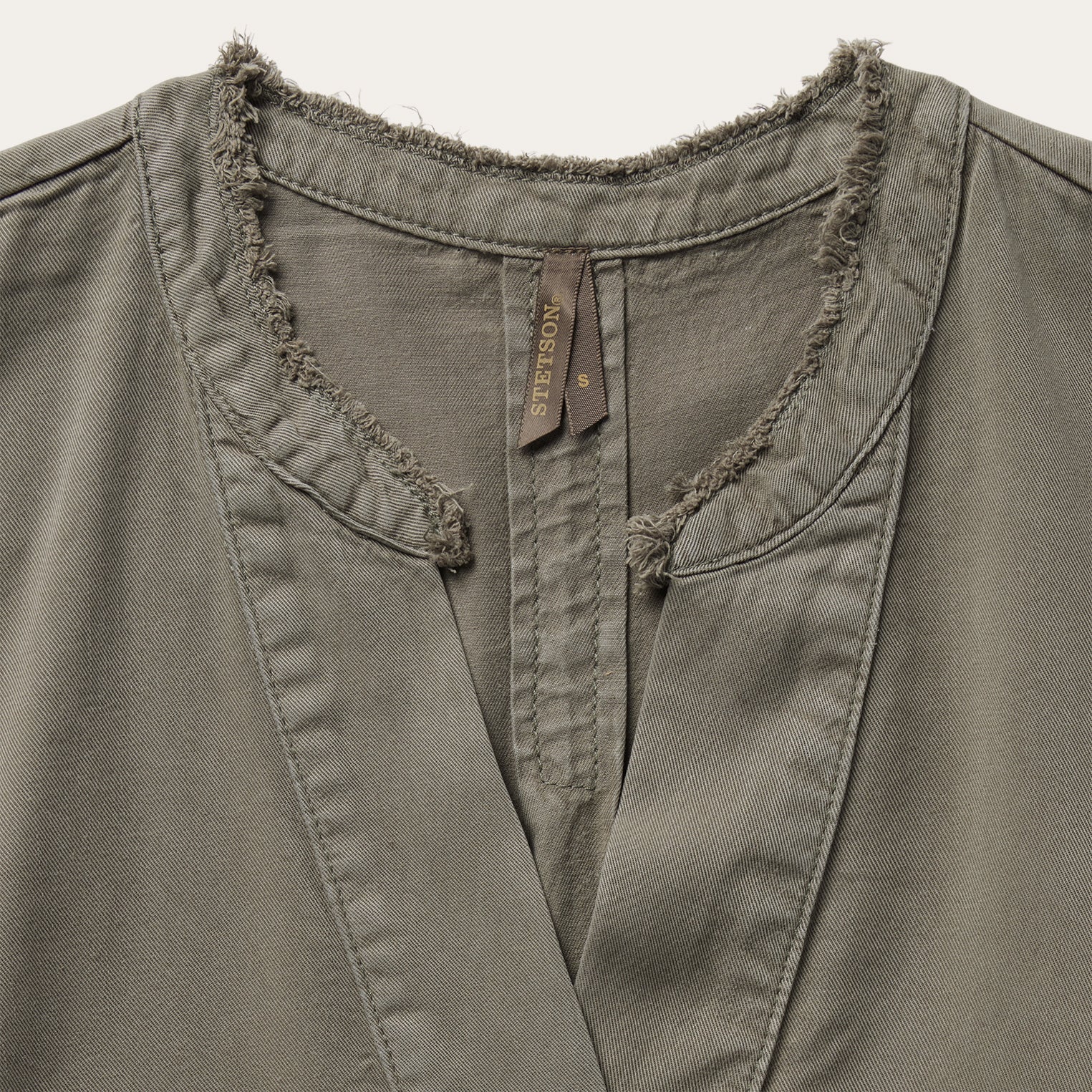 Olive Twill Peasant Blouse | Stetson Green