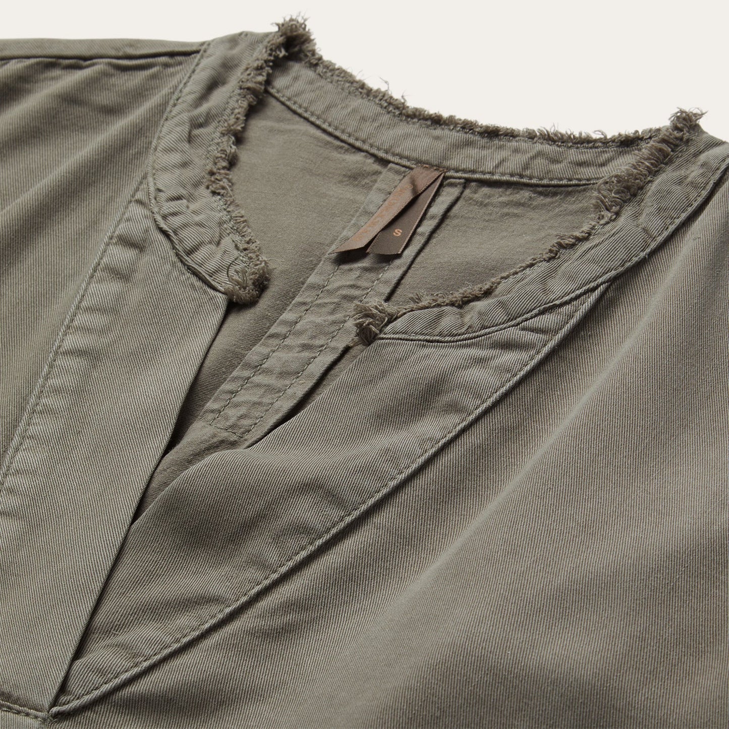 Olive Twill Peasant Blouse | Stetson Green