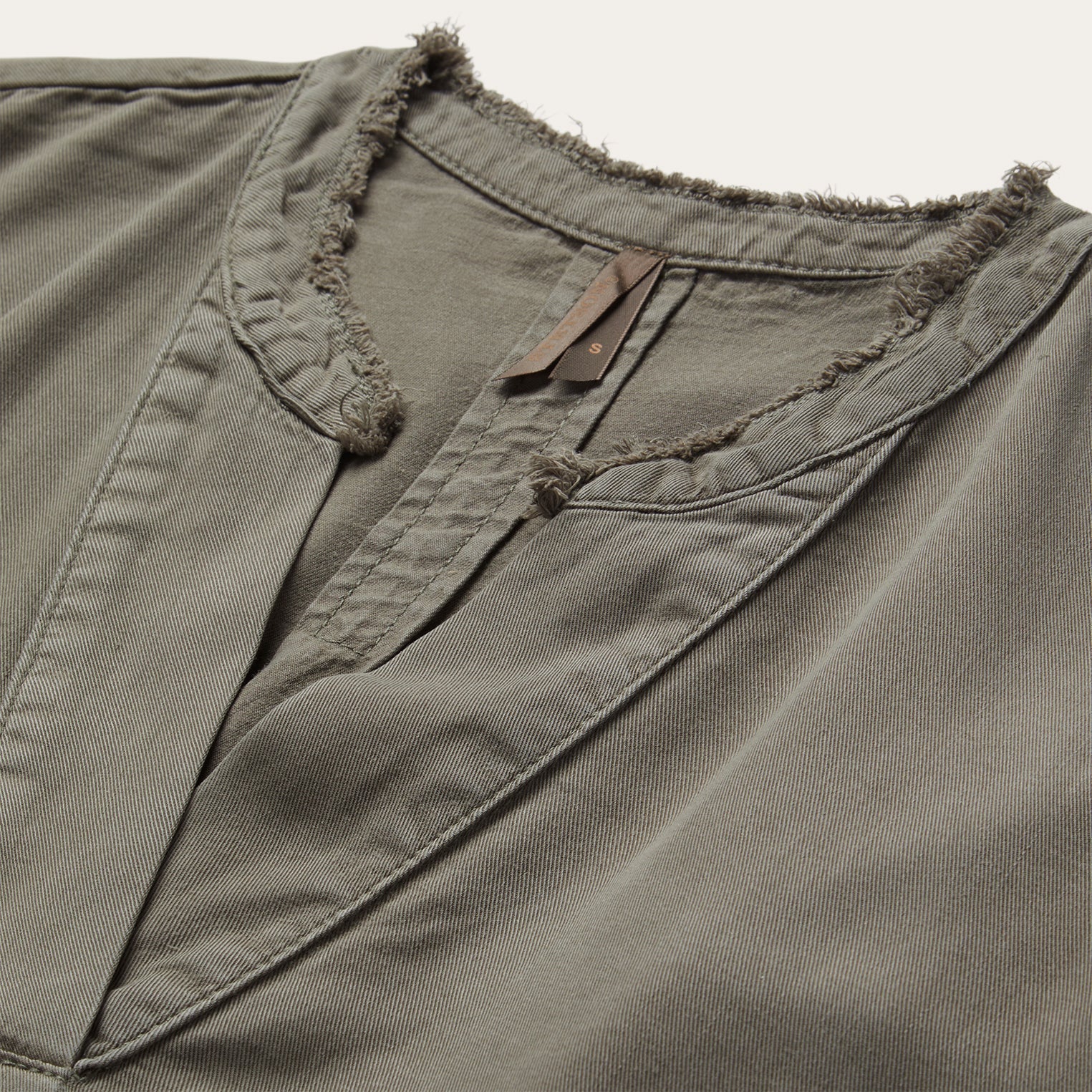 Olive Twill Peasant Blouse | Stetson Green