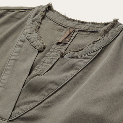 Olive Twill Peasant Blouse | Stetson Green