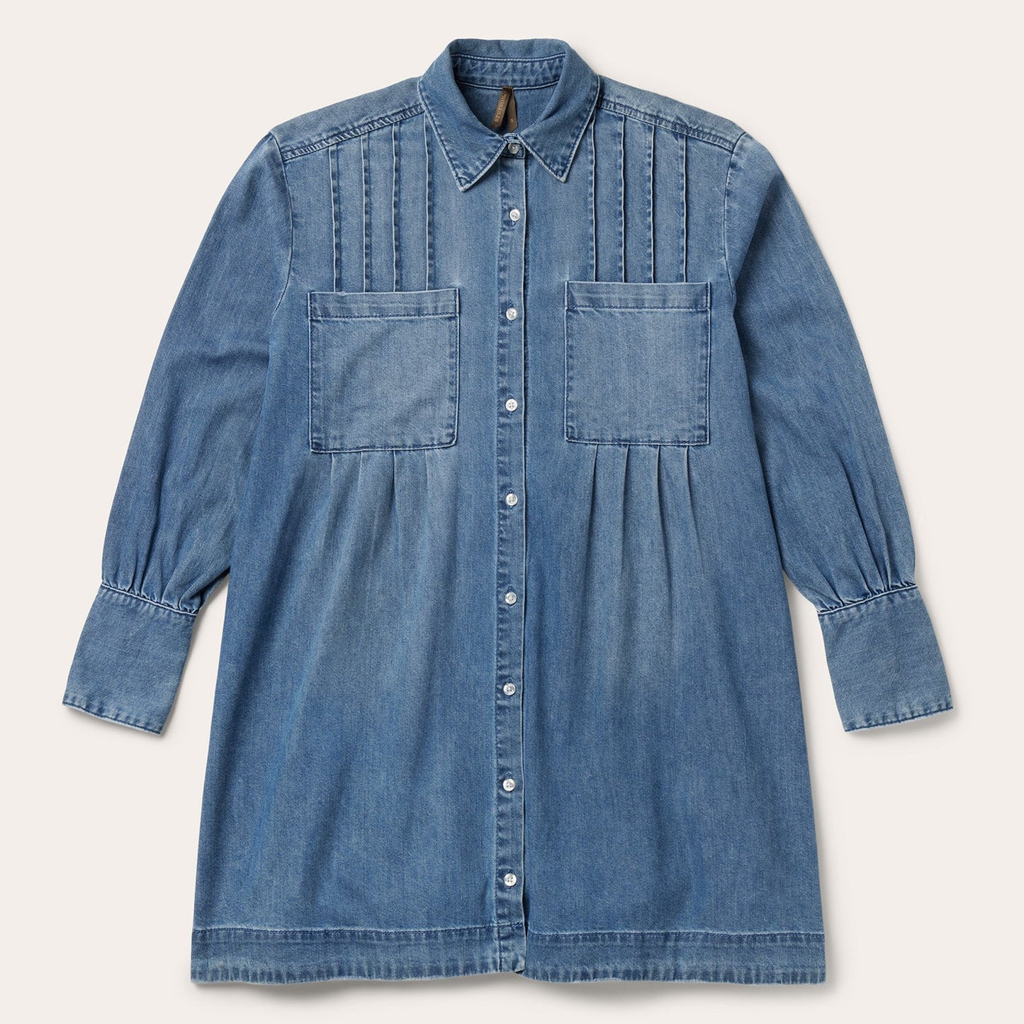 Denim Button Front Shirt Dress | Stetson Blue