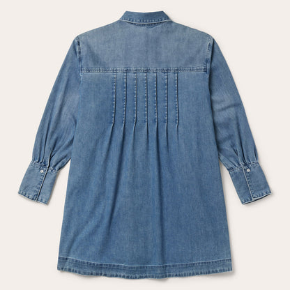 Denim Button Front Shirt Dress | Stetson Blue