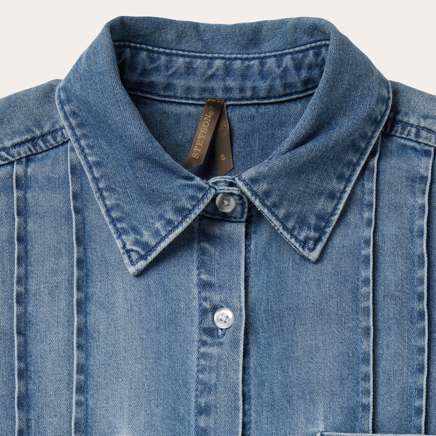 Denim Button Front Shirt Dress | Stetson Blue