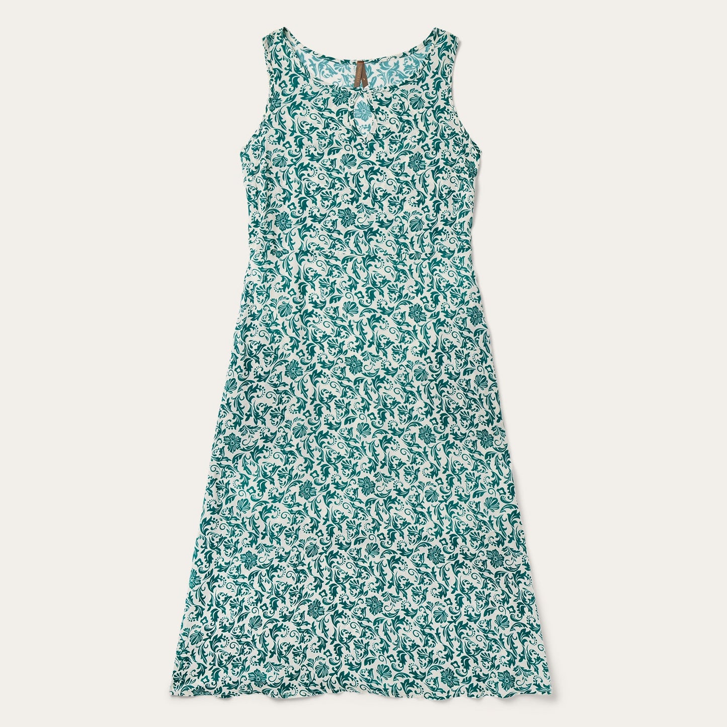 Jade Floral Print Sleeveless Dress | Stetson Green
