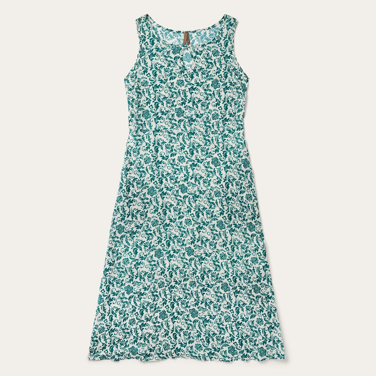 Jade Floral Print Sleeveless Dress | Stetson Green