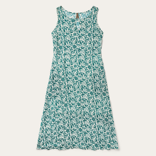 Jade Floral Print Sleeveless Dress | Stetson Green