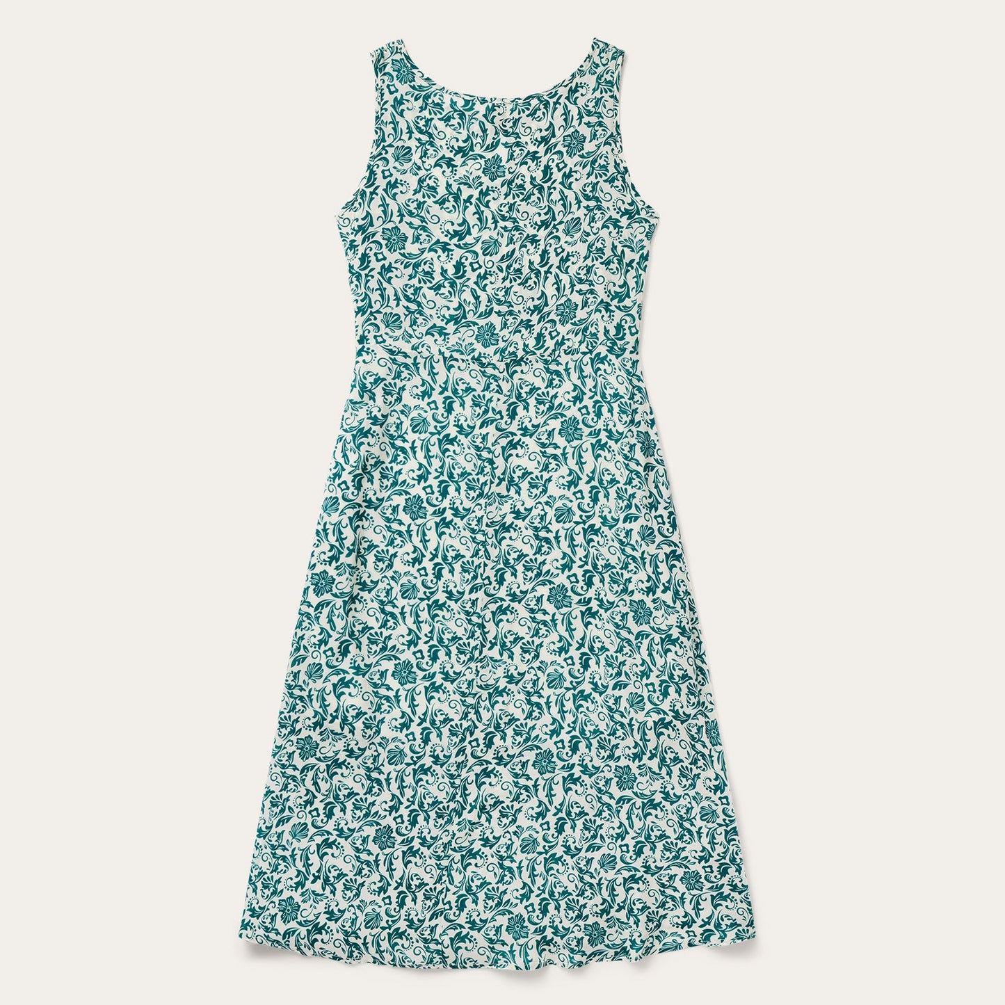 Jade Floral Print Sleeveless Dress | Stetson Green