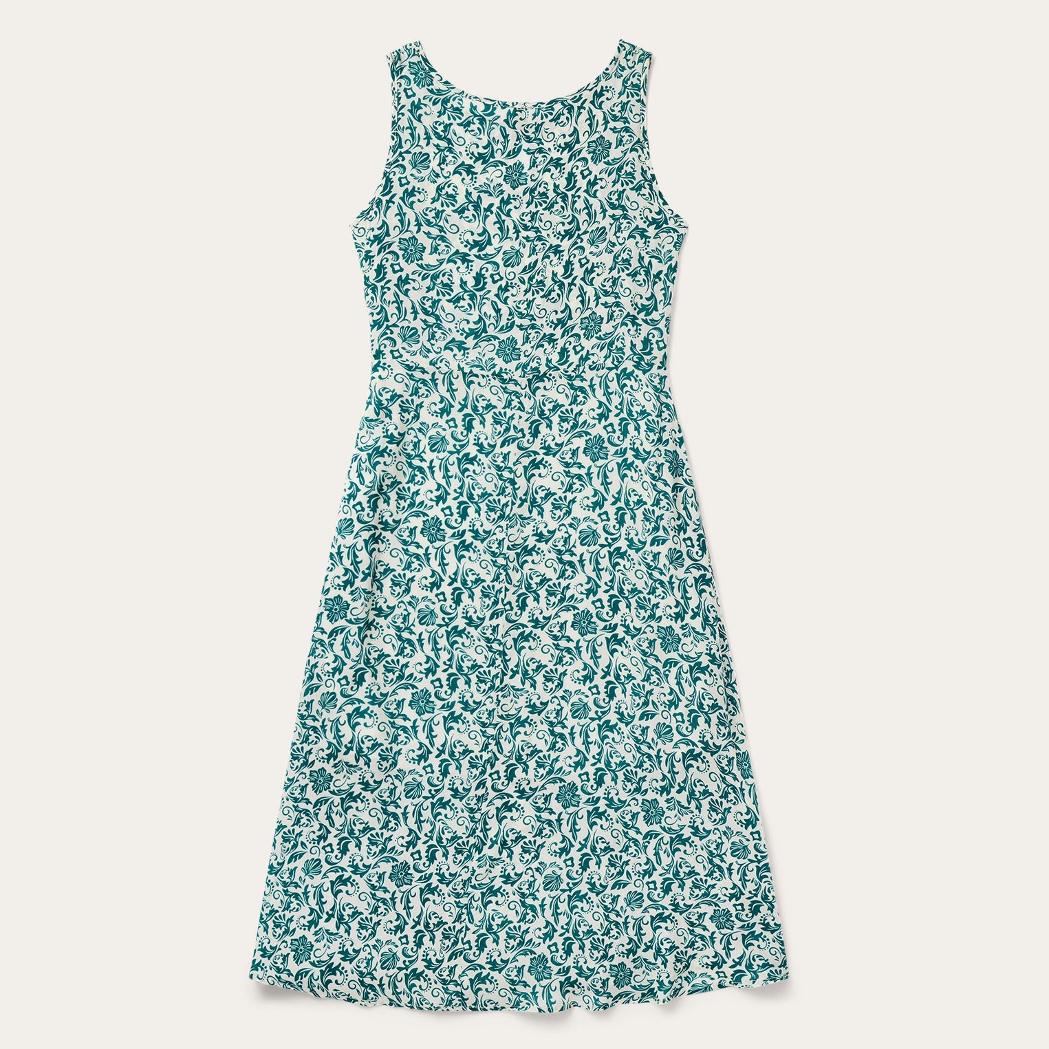 Jade Floral Print Sleeveless Dress | Stetson Green
