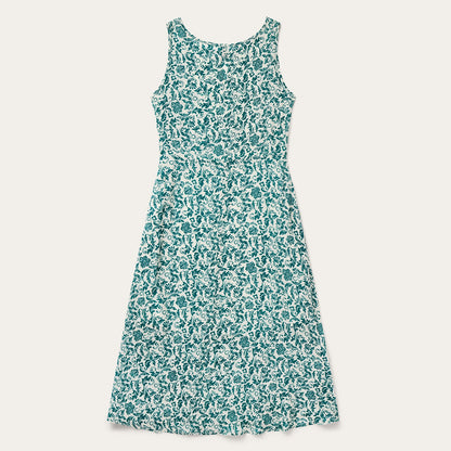Jade Floral Print Sleeveless Dress | Stetson Green