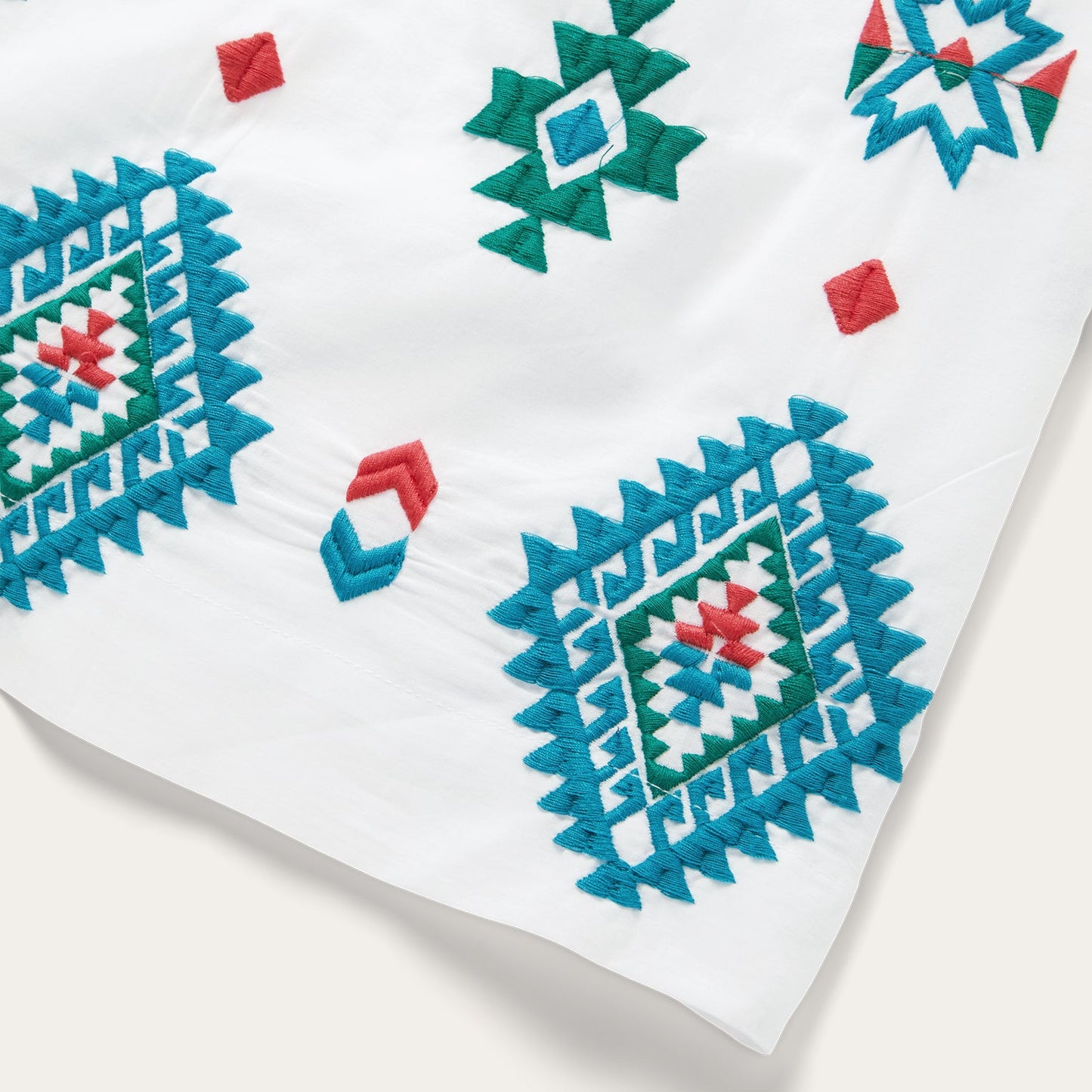 Bright Schiffli Embroidered White Cotton Lawn Dress | Stetson White