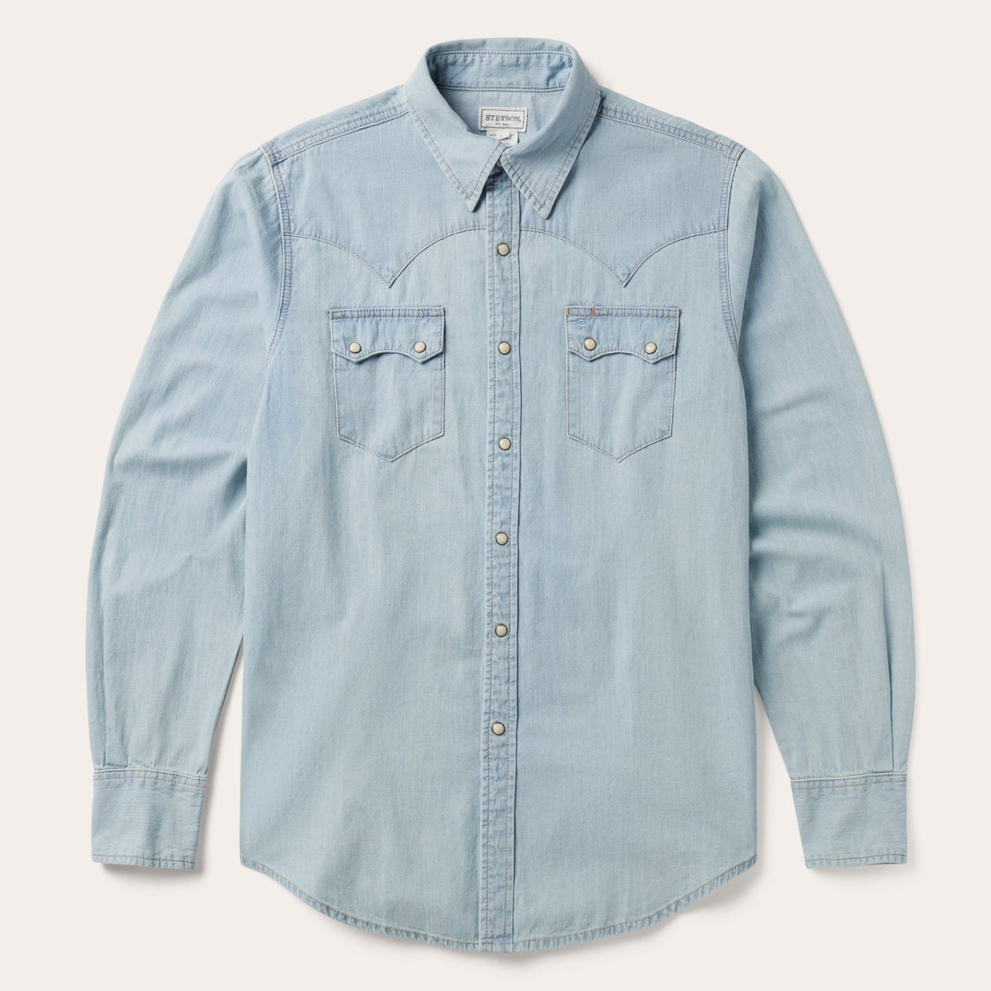 Light Blue Denim Western Shirt | Stetson Blue