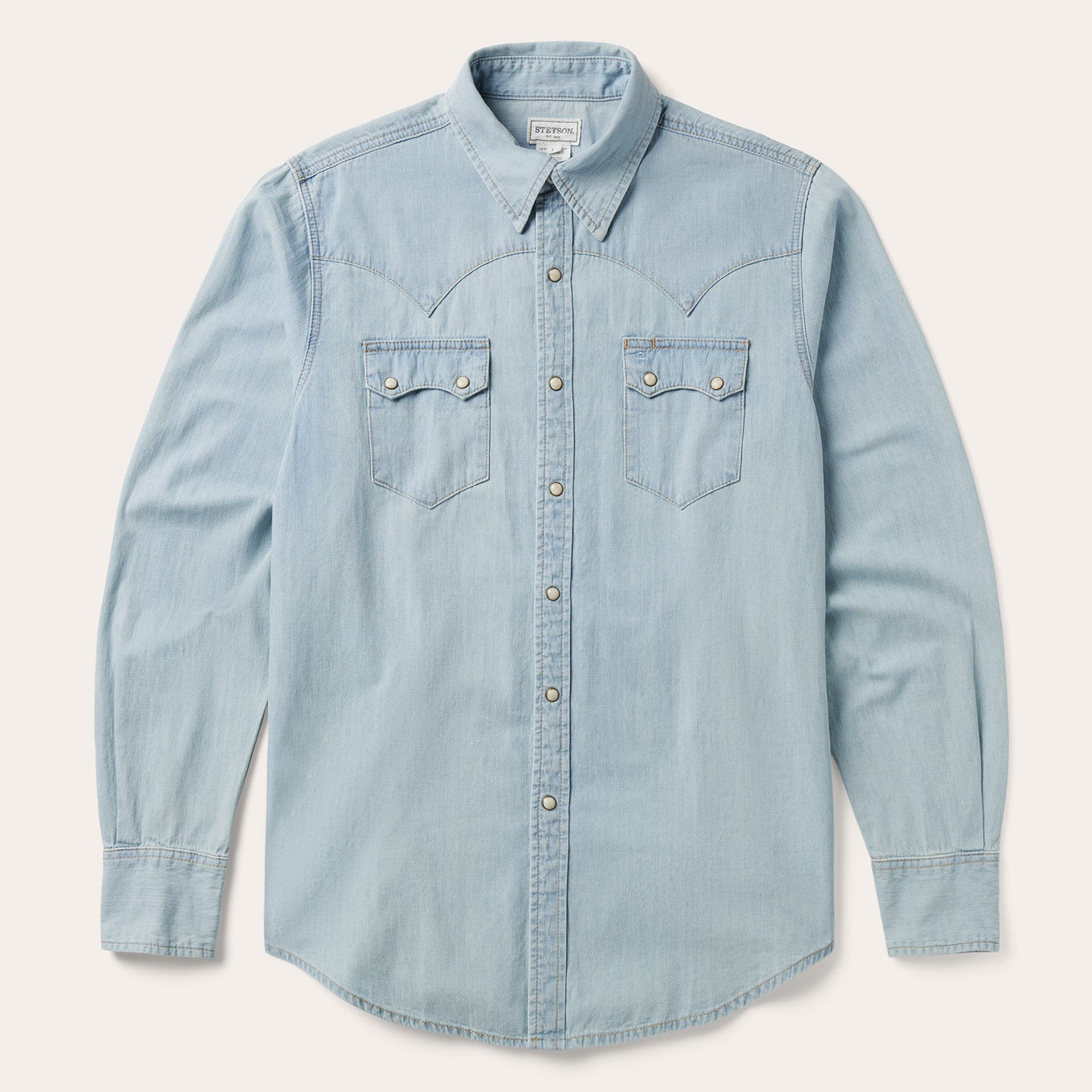 Light Blue Denim Western Shirt | Stetson Blue