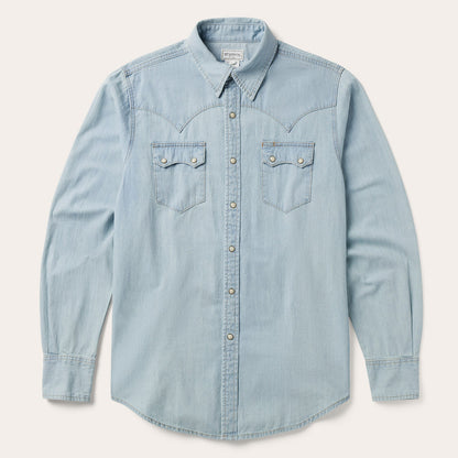 Light Blue Denim Western Shirt | Stetson Blue
