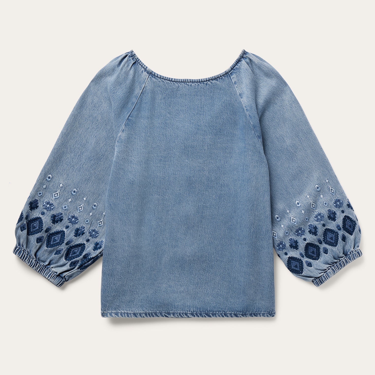 Denim Snap Front Blouse | Stetson Blue