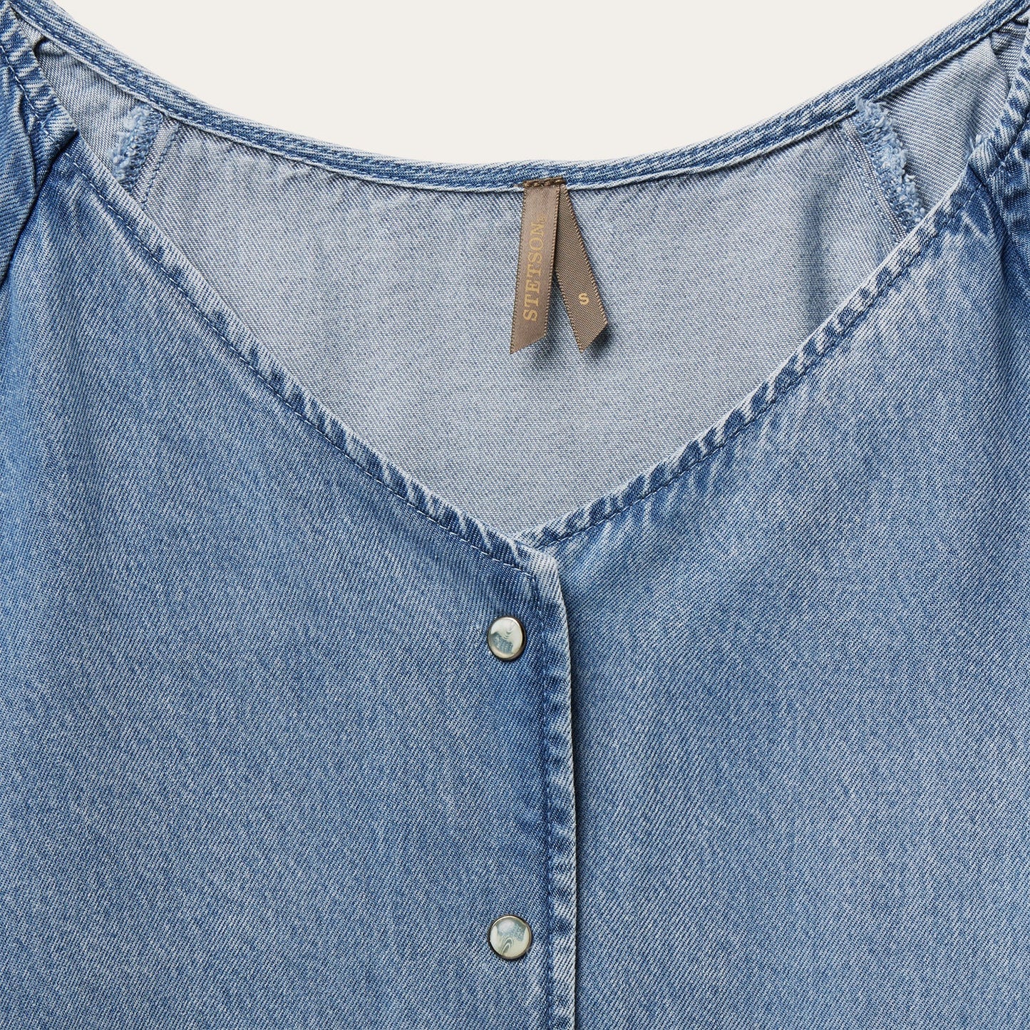 Denim Snap Front Blouse | Stetson Blue