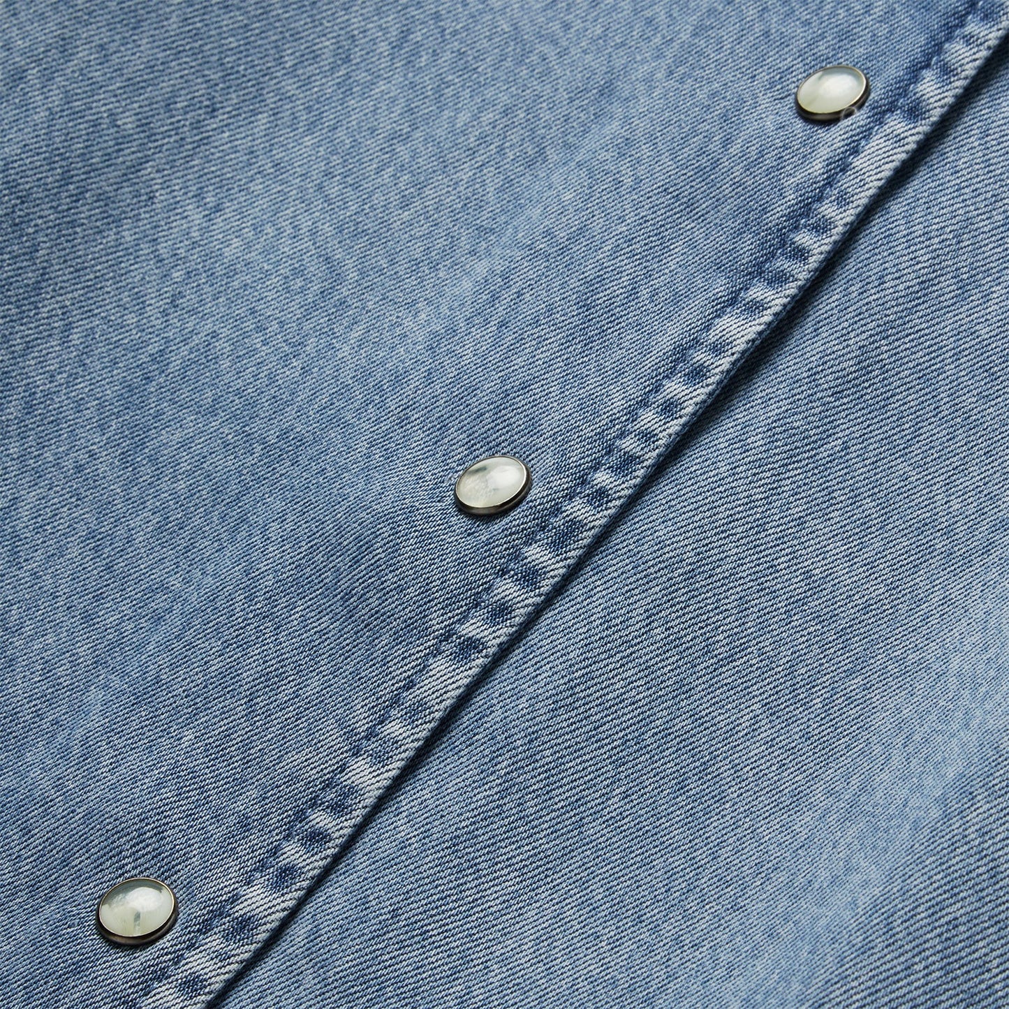 Denim Snap Front Blouse | Stetson Blue
