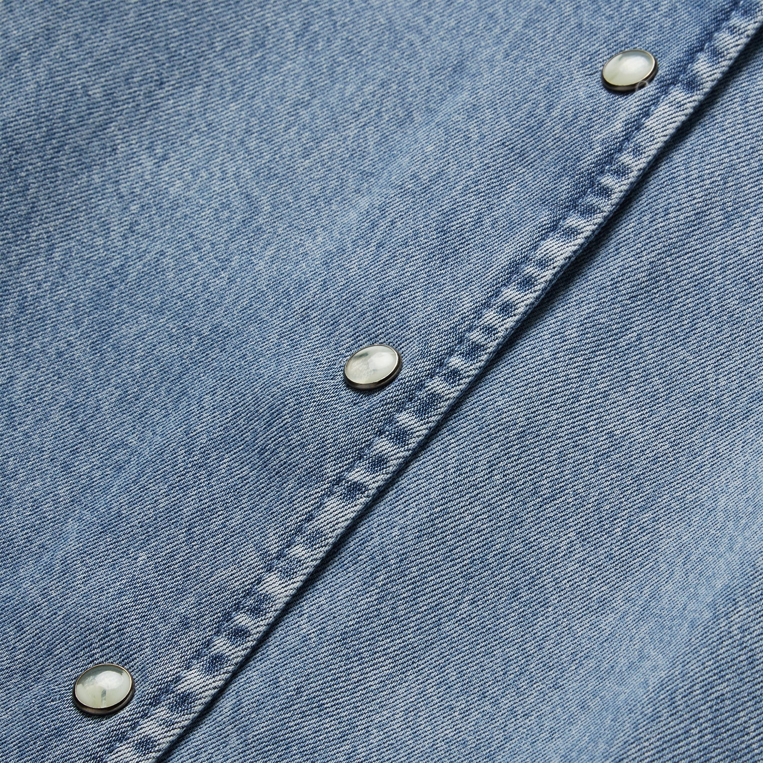 Denim Snap Front Blouse | Stetson Blue