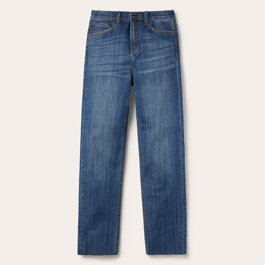 915 High Rise Straight Fit Crop Jeans | Stetson Blue