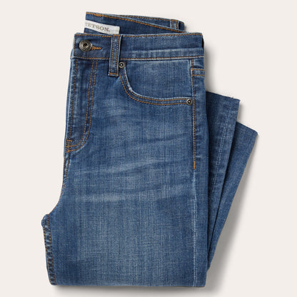915 High Rise Straight Fit Crop Jeans | Stetson Blue