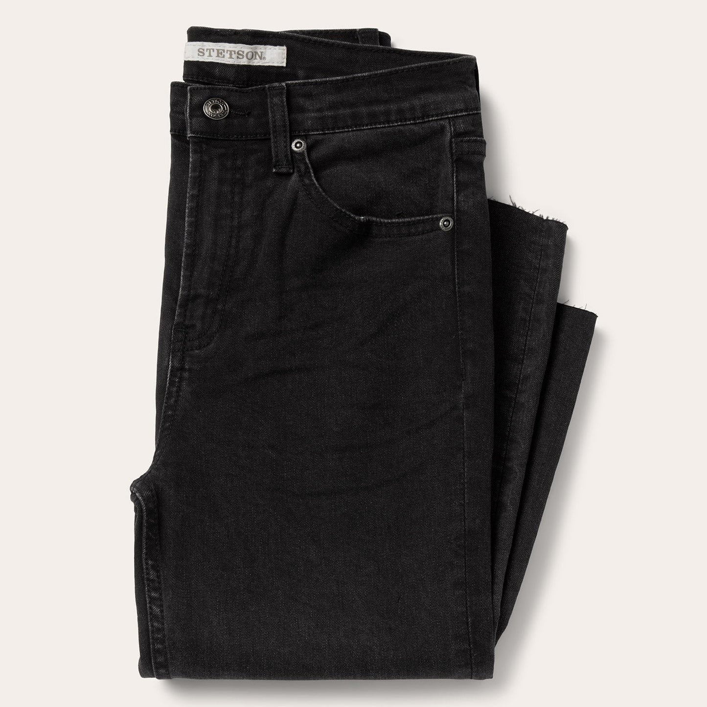 915 High Rise Straight Fit Crop Jeans | Stetson Black