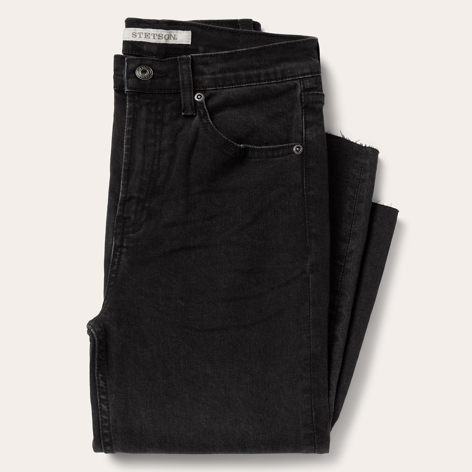 915 High Rise Straight Fit Crop Jeans | Stetson Black