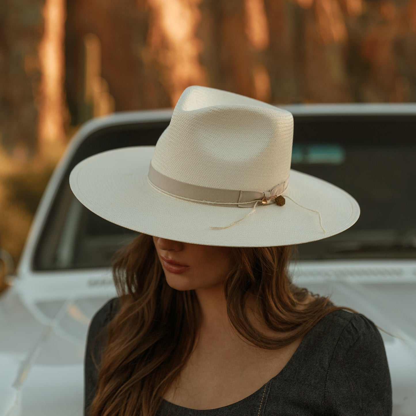 JW Marshall Straw Flat Brim Hat | Stetson Natural