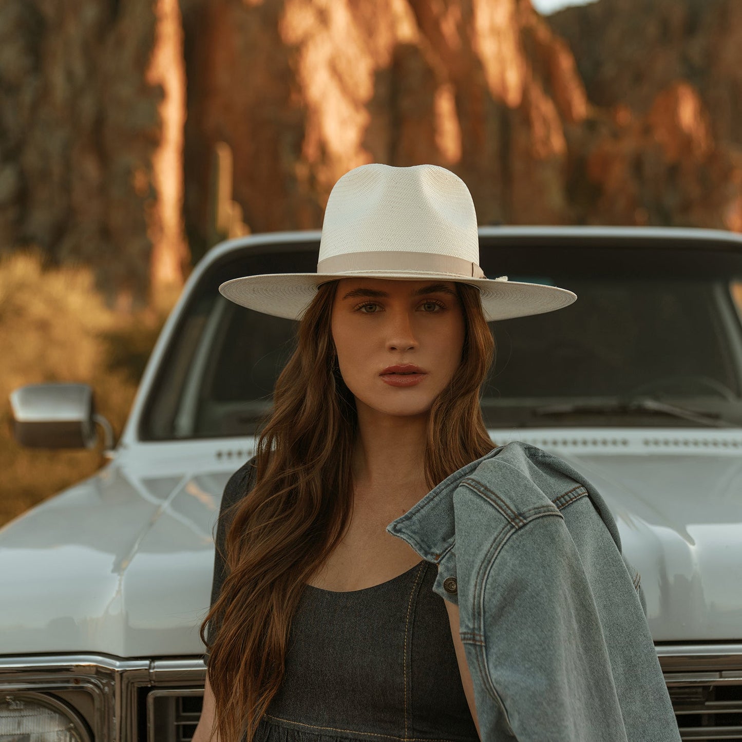 JW Marshall Straw Flat Brim Hat | Stetson Natural