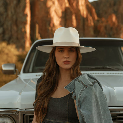JW Marshall Straw Flat Brim Hat | Stetson Natural