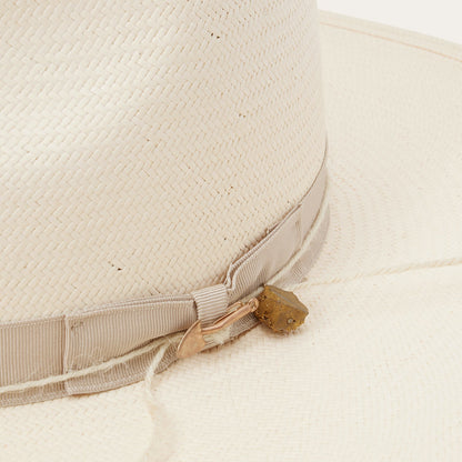 JW Marshall Straw Flat Brim Hat | Stetson Natural