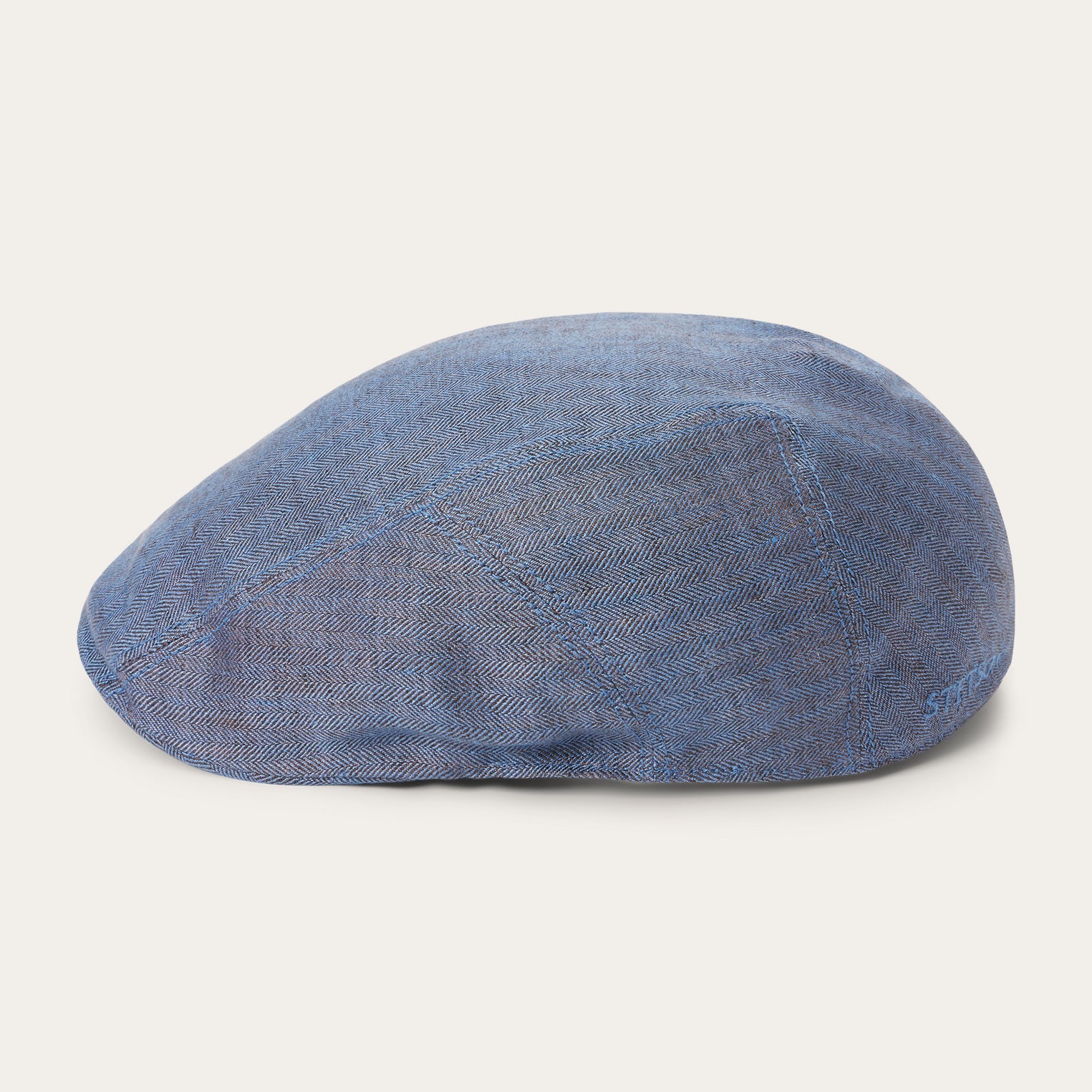 Herringbone Linen Ivy Cap | Stetson Blue Herringbone