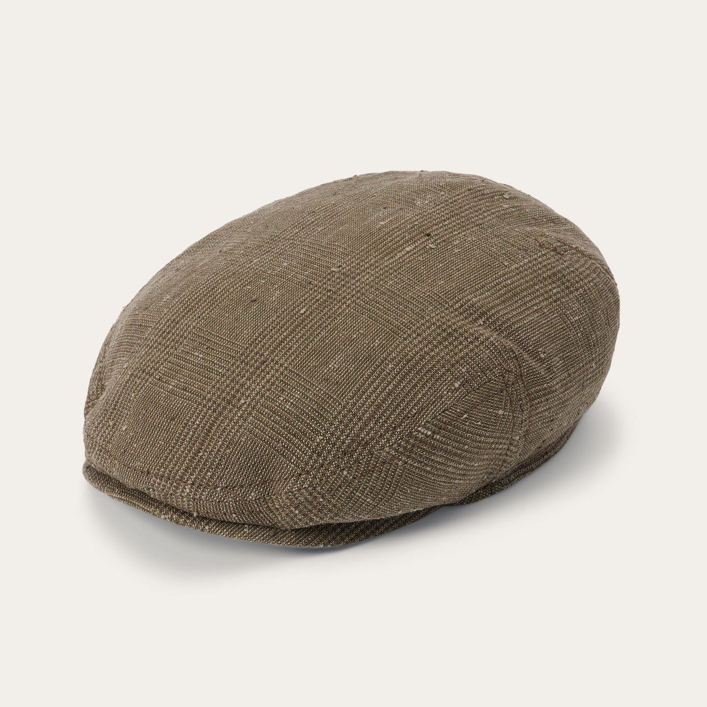 Glen Check Linen/Silk Kent Cap | Stetson Olive Check