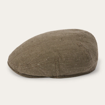 Glen Check Linen/Silk Kent Cap | Stetson Olive Check