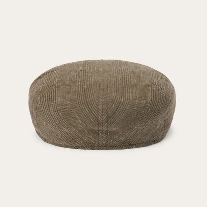 Glen Check Linen/Silk Kent Cap | Stetson Olive Check