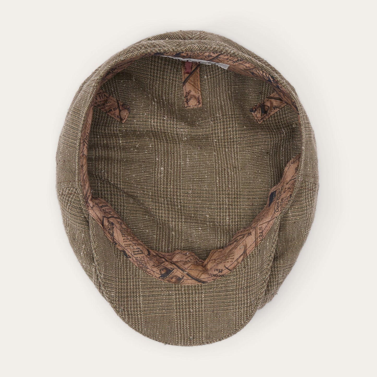 Glen Check Linen/Silk Kent Cap | Stetson Olive Check